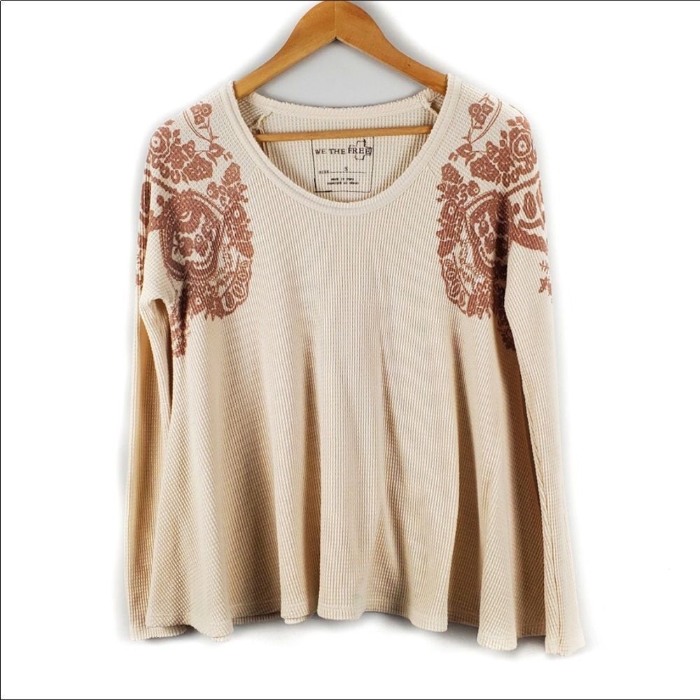 We the free relaxed fit Free People printed thermal size medium EUC